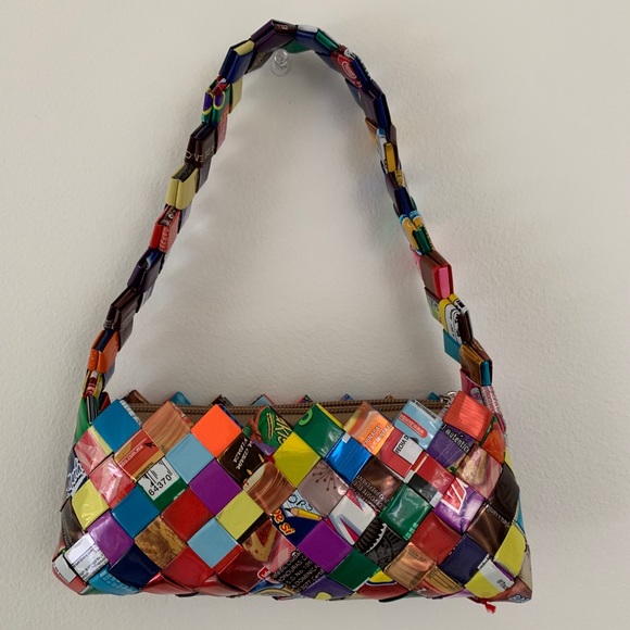 Handbags - Gum Wrapper Upcycled Bag